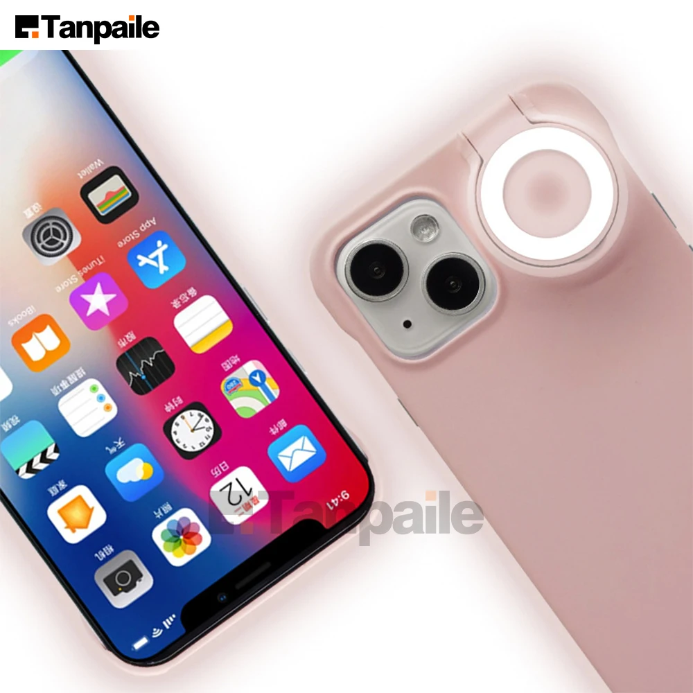 Selfie Ring Flash Fill Light phone Case For iphone 15 Pro Max Plus 14 13 12 11 X XS Max LED Flash Lighting Beauty Live Selfie Li