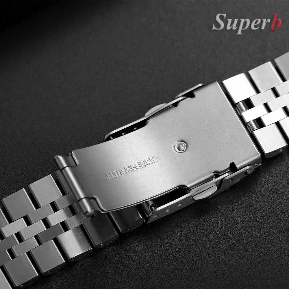 Straight End Stainless Steel Strap for Jubilee SKX007/009 Metal Watch band 18mm 19mm 20mm 21mm 22mm 23mm 24mm Bracelet