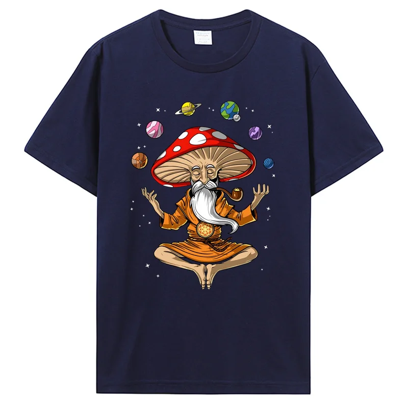 Magic Mushroom Buddha Streetwear Funny Black Clothing Mens T shirt Tops Tees Hippie Shrooms Psychedelic Magic Mushrooms tshirt