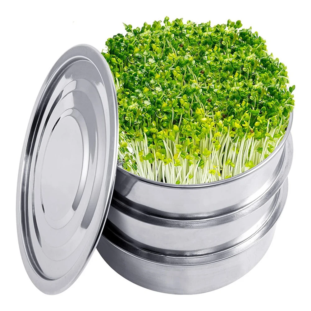 

Sprouting Tray Kit Stainless Steel Soil-Free Cultivation Germination Tray Indoor Gardening Hydroponics Tools