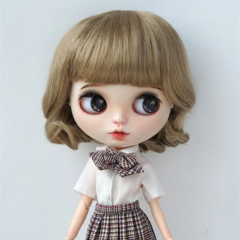 

Jusuns QBaby Blythes Wig JD190 9-10inch 10-11inch Short Smart Wave Cut Synthetic Mohair BJD Hair Porcelain doll Accessories