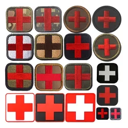 Medical Cross Badge Fabric Applique Embroidery Patch With Hook And Loop,Doctor Armband,Outdoor Rescue Military Tactical Emblem