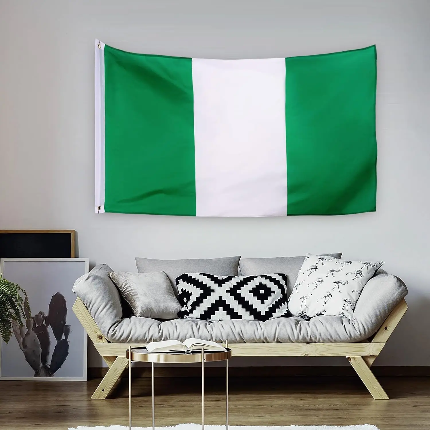 Bandera de Nigeria blanca y verde de 90x150cm NGA NG banderines nacionales para exhibición