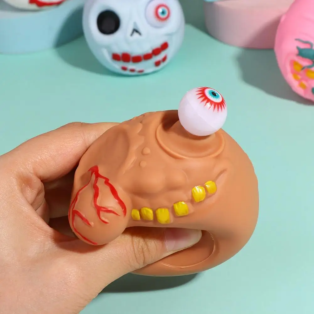Giocattoli di teschio morbidi e strappanti per alleviare lo stress Novità Pagliaccio Spremere Giocattoli agitati Ragno Rimbalzo lento Giocattolo di scherzo di Halloween per adulti