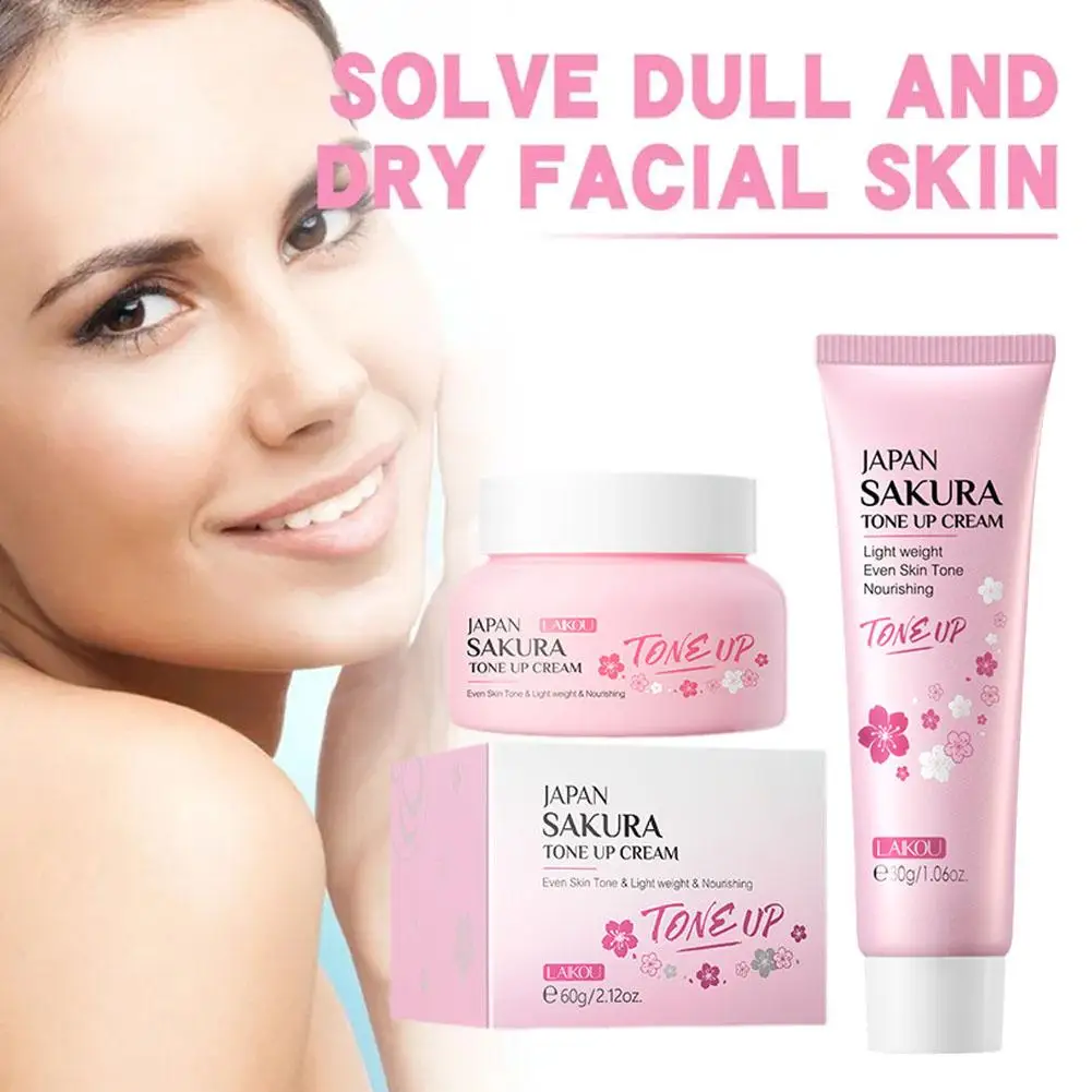 Sakura Lazy Cream Lightening Nourishing Brightening Skin Tone Natural Makeup Moisturzing Facial Cream Cherry Blossom Cream