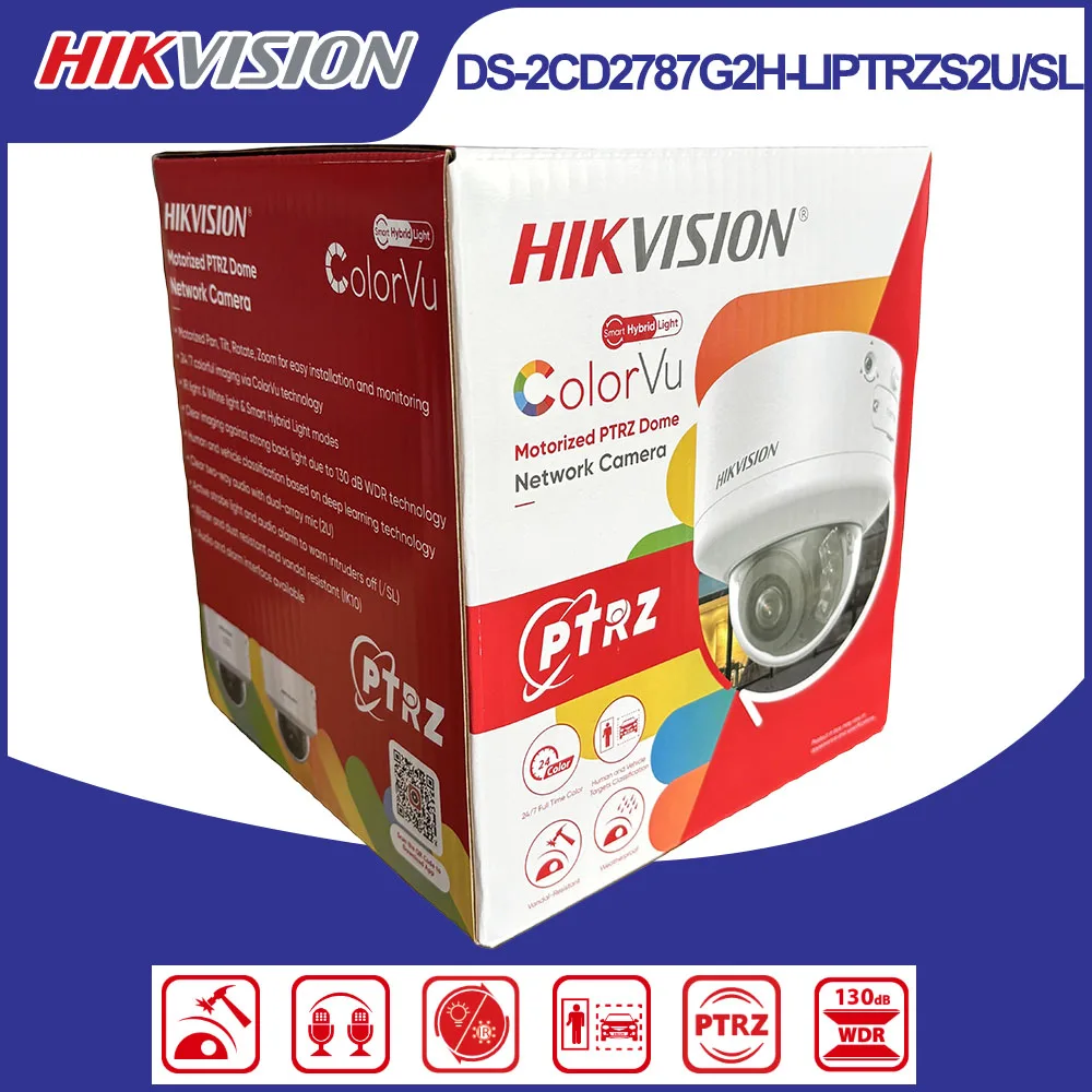 Hikvision DS-2CD2787G2H-LIPTRZS2U/SL 8MP PTZ Dome IP Camera ColorVu 130dB WDR Audio Alarm Strobe IP66 IK10 PoE Outdoor CCTV Cam
