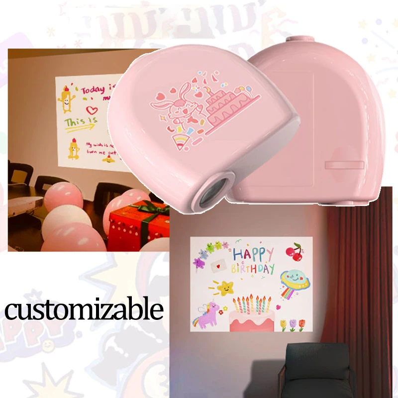 Customizable Ins Happy Birthday Photograph Background Projection Lamp Projector Photo Prop Photograph Party Supplies