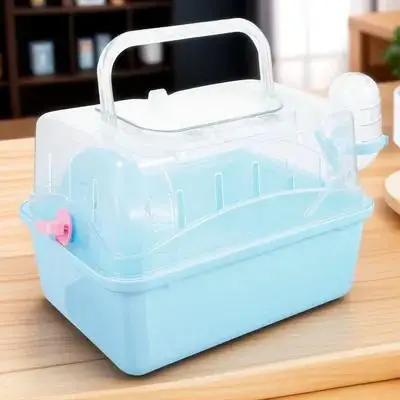 

Outdoor Hamster Carrier Cage Plastic Portable Transparent Panoramic Window Small Pet Travel Box Hamster Carrying Case