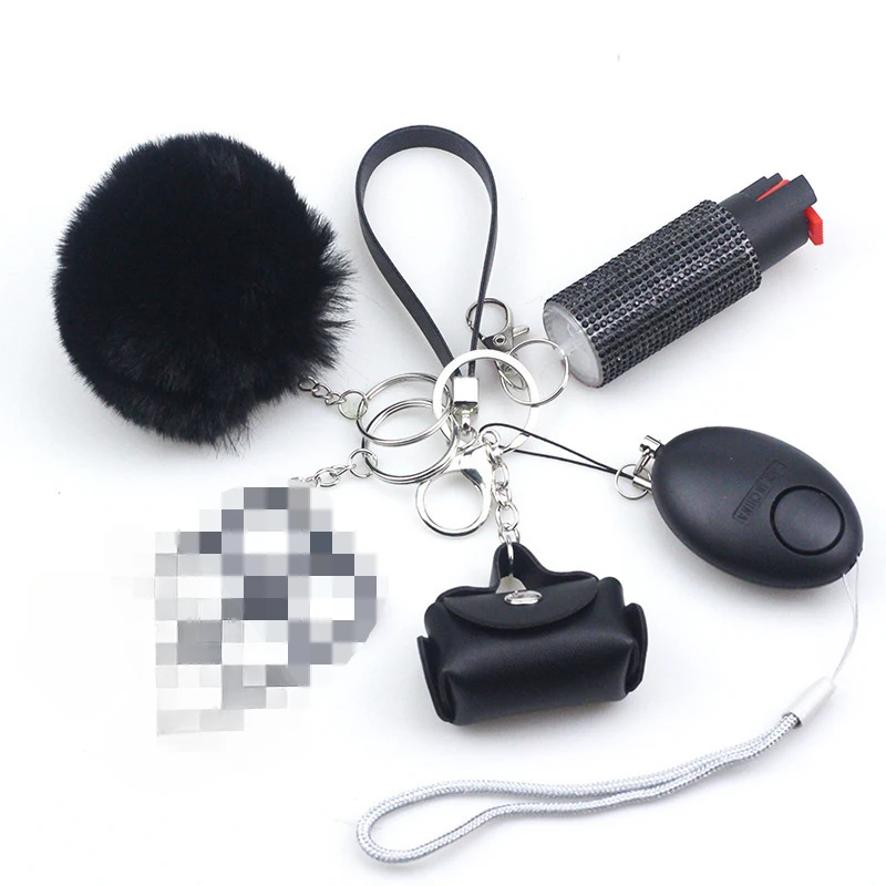 5pcs Fashion Portable Female Self-Defense Security Alarm Safety Key Chain for Elderly Woman Kids