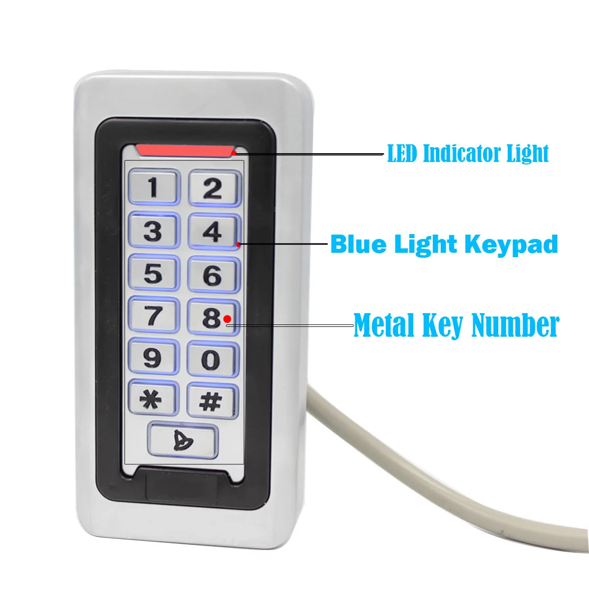 Metal Key Waterproof Access Lock 125khz Rfid Card Proximity Reader Door Access Control Keypad System 1000 User Outdoor Door Lock