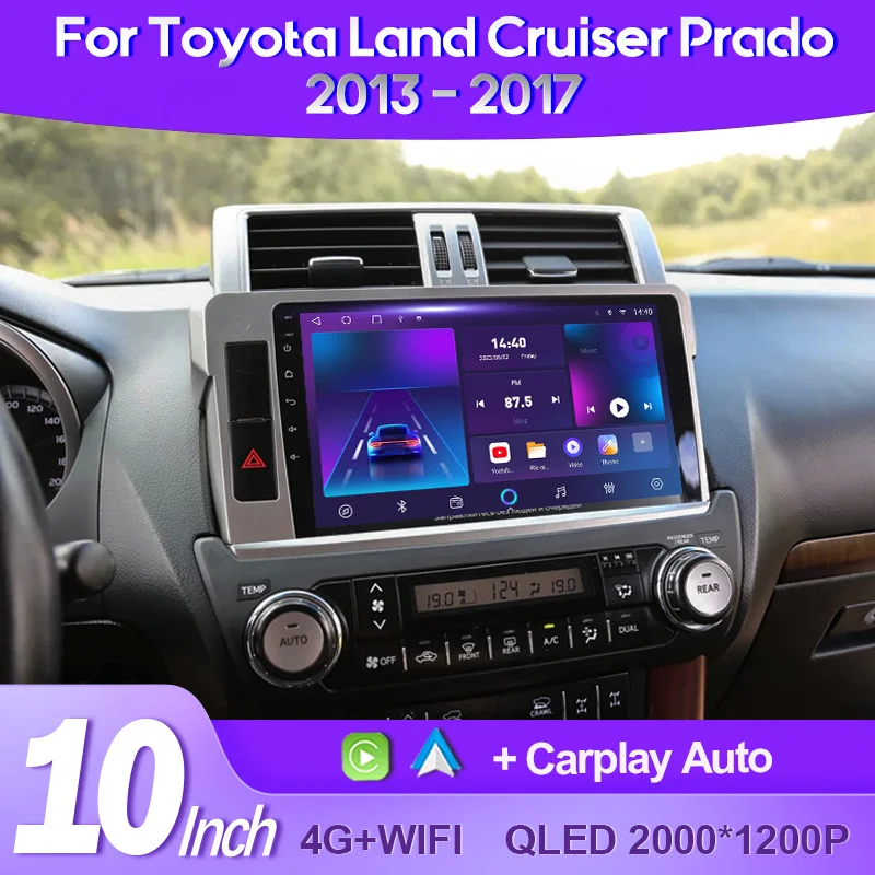 

QSZN For Toyota Land Cruiser Prado 150 2013 - 2017 2K QLED Android 13 Car Radio Multimedia Video Player GPS AI Voice CarPlay 4G