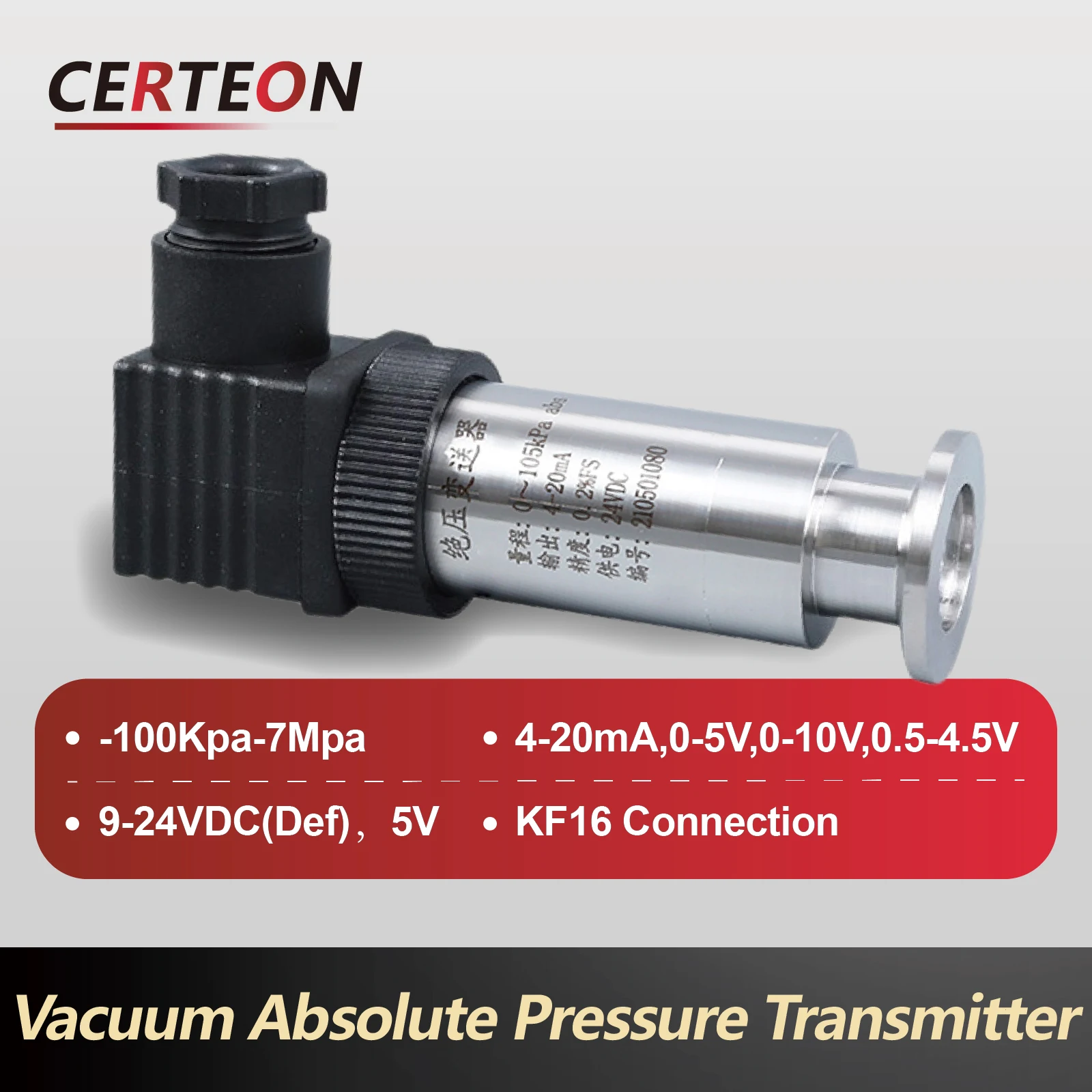 

Vacuum Pressure Transmitter KF16 4-20mA 0-10V RS485 Absolute Pressure Sensor High Precision Industrial Vacuum Gauge wholesale pr