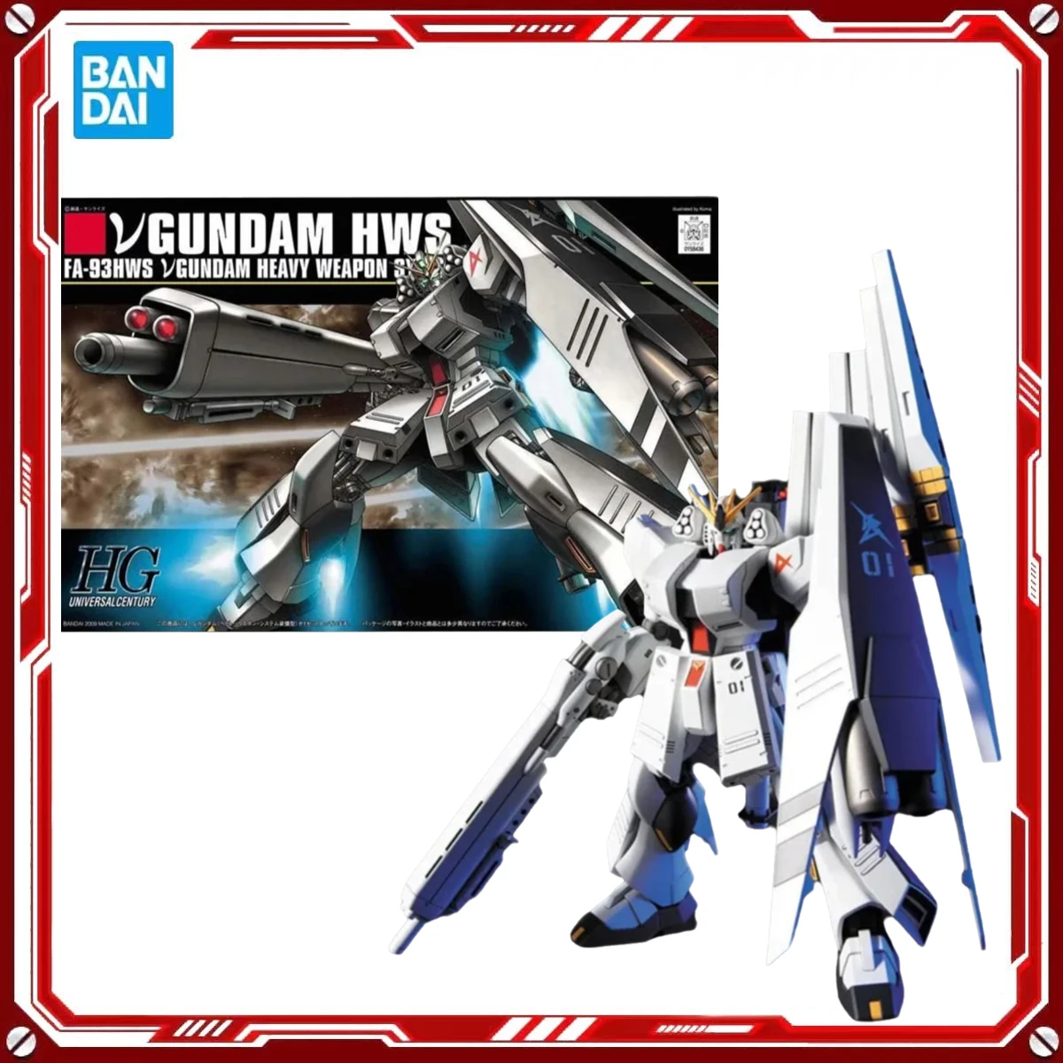 

In Stock Bandai Gundam HGUC 1/144 Nu V HWS Anime Action Figure Assembly Toy Model Kit for Boys Children's Gift Gift for Boy girl