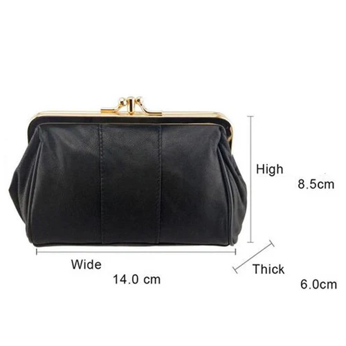 Imagen 2 del producto BELLO TUTTI-Mini monederos de cuero genuino para mujer, billetera con broche de Metal para llaves cortas, tarjetero de piel de oveja para identificación, bolso con Clip para dinero