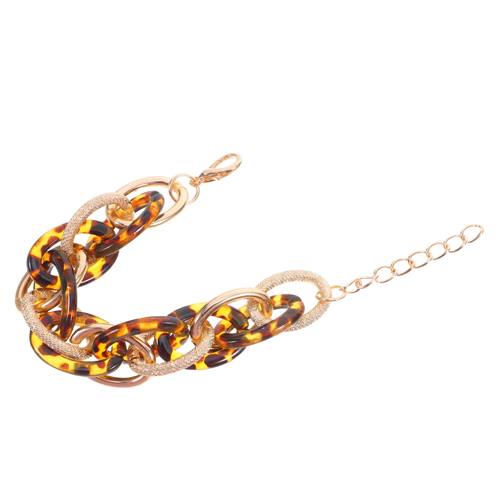 مكتنزة الاكريليك ليوبارد طباعة الطبقات سوار للنساء خمر نمط سلسلة اليد مجوهرات العصرية بيان الإكسسوار #3