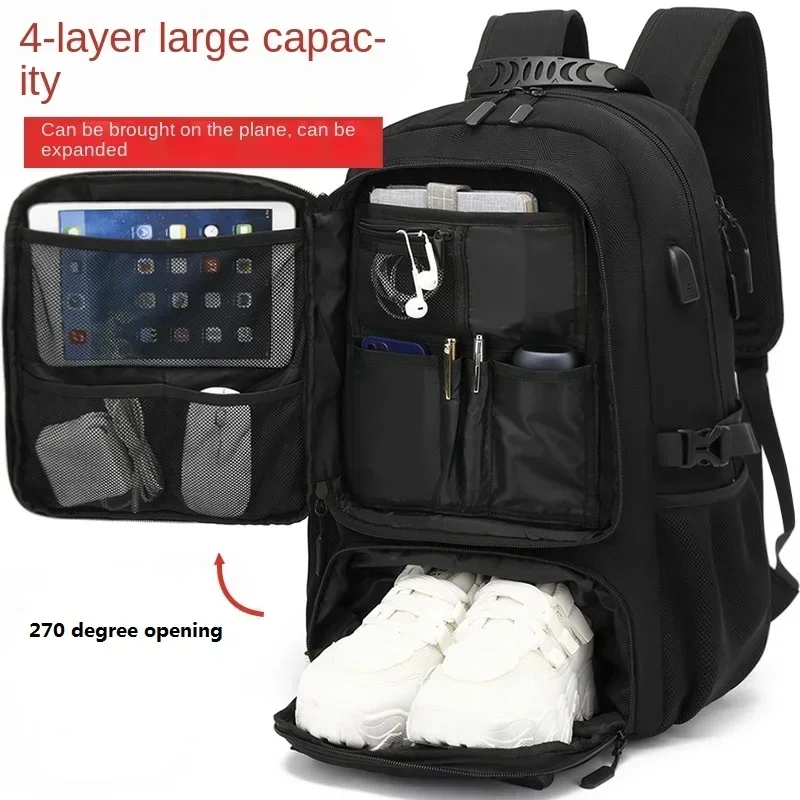 Mochila con puerto USB para hombre, bolsa de gran capacidad para deportes, senderismo, Camping, Unisex, 50L, 60L, 80L