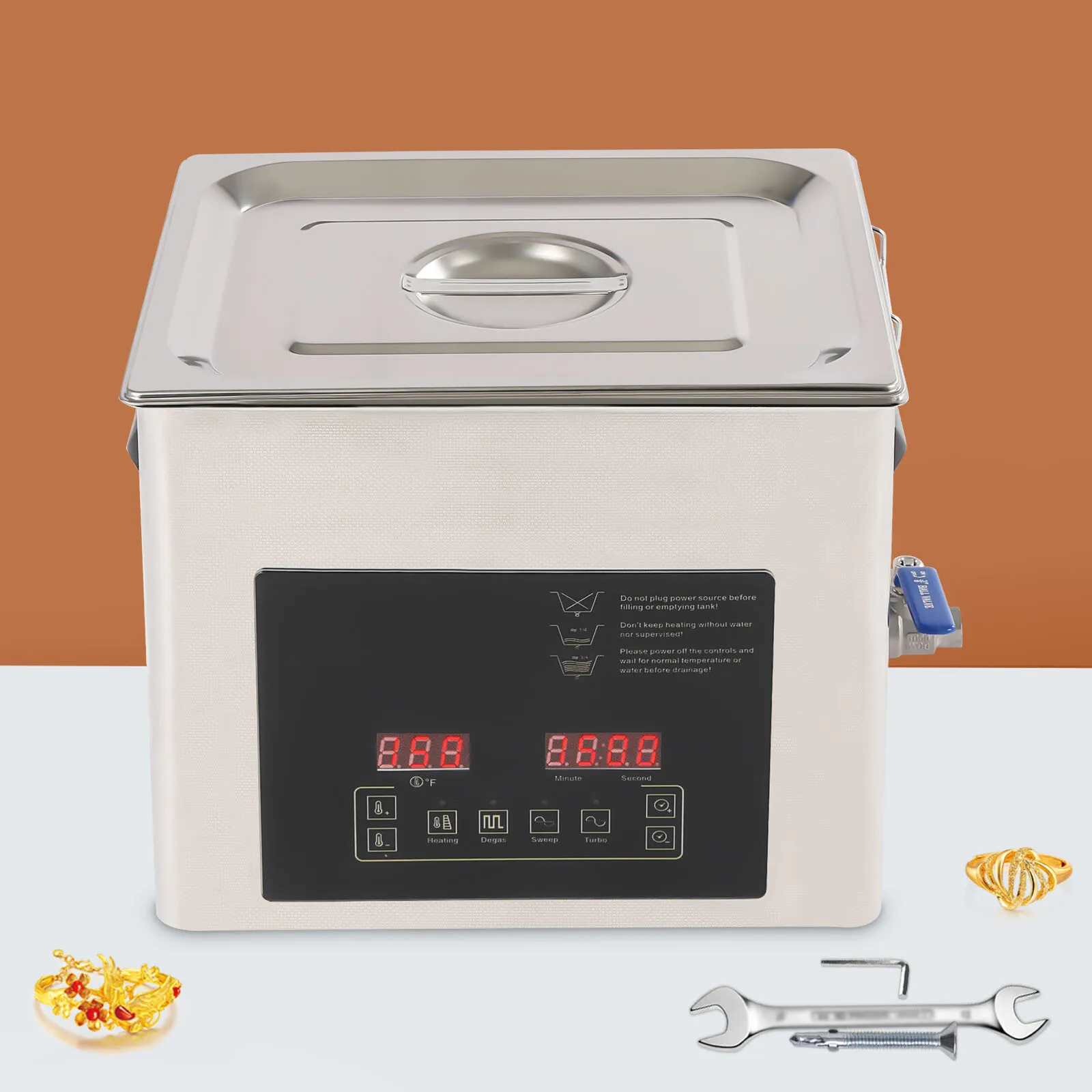10L Ultrasonic Cleaner Dental Lab Instruments Cleaning Machine with Heater Timer