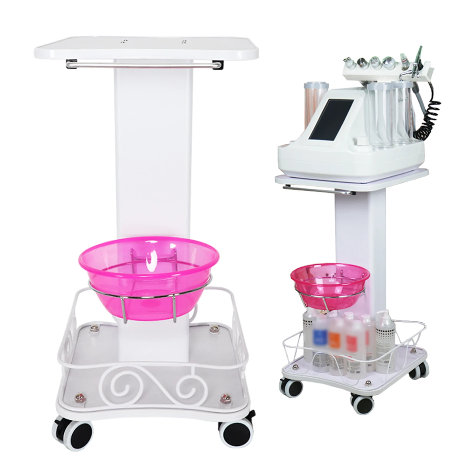 Schoonheidssalon Trolley Rollende Opbergkar Beauty Spa Machine Apparatuur Organizer Standhouder Met Roestvrijstalen Lade