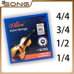 Alice A703 Violin Strings for 4/4 3/4 1/2 1/4 Alloy Wound Silver Steel  EADG fiddler practice string practice Accessories