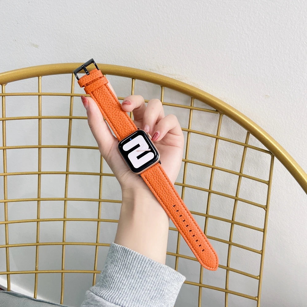 Gorący sprzedawanie 100% prawdziwej skóry pętli dla pasek do Apple Watch 41mm 45mm 1 2 3 4 5 6 7 dla iwatch 40mm 44mm bransoletka z paskiem 38mm 42mm