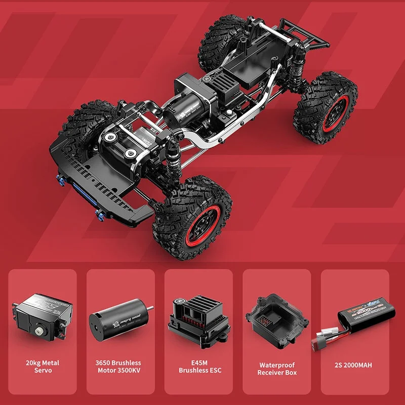 Simulación a escala 1: 12 de Meijiaxin H12p, Motor profesional Rc sin escobillas, Control remoto, modelo de vehículo todoterreno de escalada