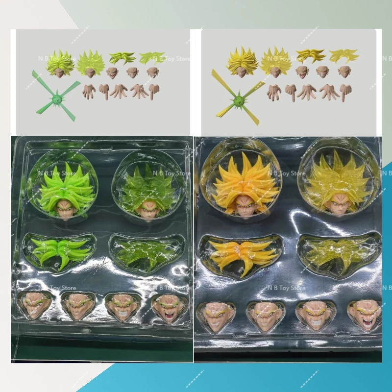 In Stock MP Model 03A 03B Dragon Ball Z SHF SSJ Broly Heads Kit Accessories Headsculpt Anime Action Figures Toys PVC Gift Models
