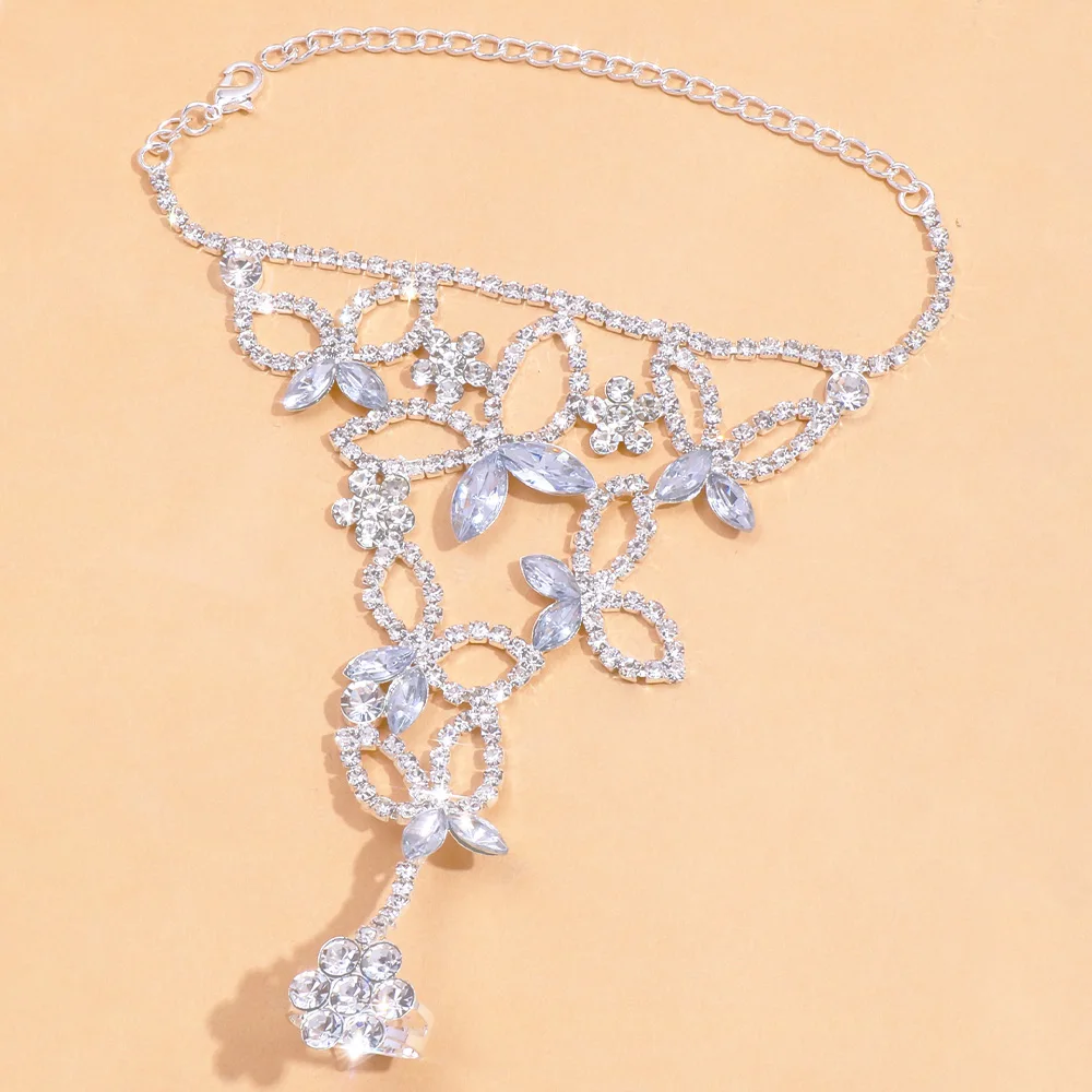 Stonefans 1 قطعة البوهيمي فراشة حجر الراين خلخال تو مجوهرات الشاطئ القدم سلسلة الكاحل سوار على الساق تو سلسلة للنساء