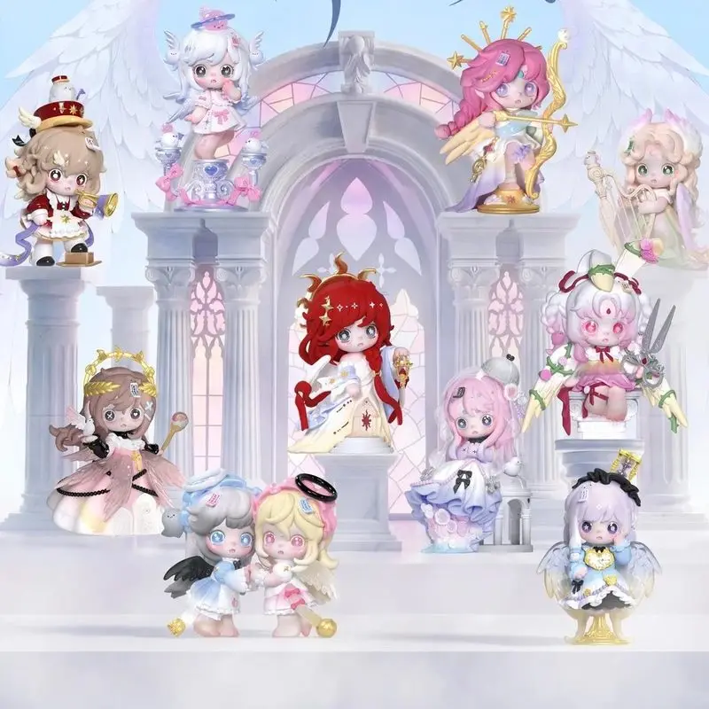 Genuine Keeno City Of Angels Series Blind Box Cute Anime Figure Desktop Ornaments Mystery Box Toys Collection Doll Holiday Gifts