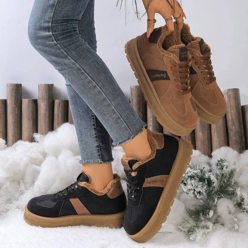 2025-inverno-nova-tendencia-da-moda-feminina-grande-algodao-sapatos-esportivos-casuais-anti-deslizamento-quente-rendas-ate-sola-grossa-tenis-de-neve