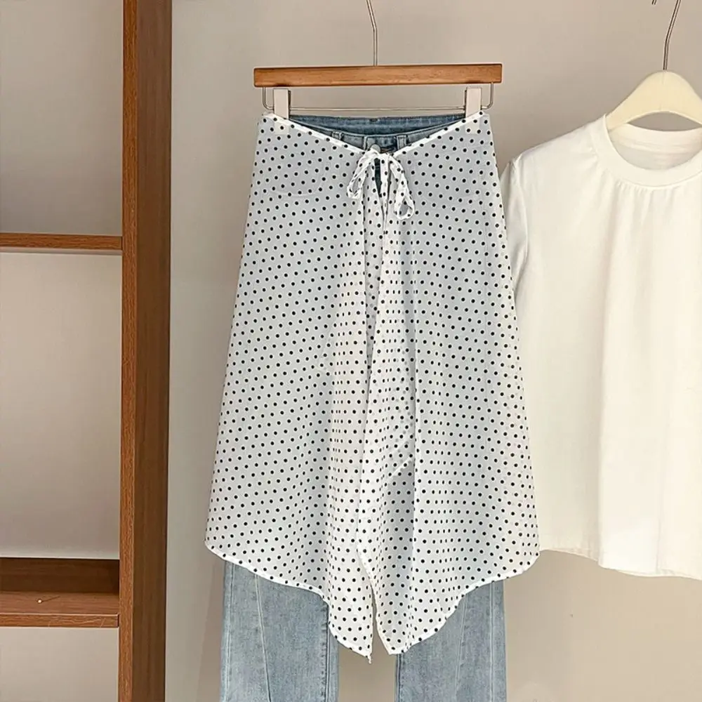High Waist Lace Midi Skirt Irregular Side Slit See Through Polka Dot Irregular Side Slit Skirt Harajuku Y2K Streetwear