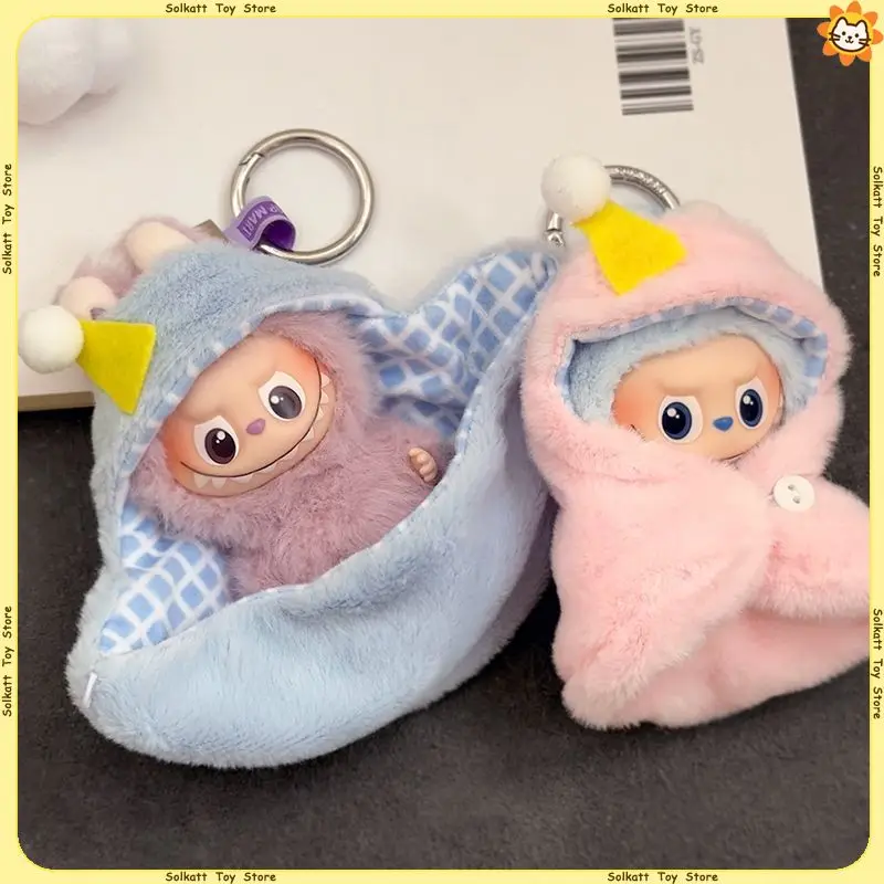 Apenas roupas para mini labubu rosa swaddling pequena abelha capa de pelúcia selo camarão rei bonito na moda brinquedos moda roupa mudar presentes