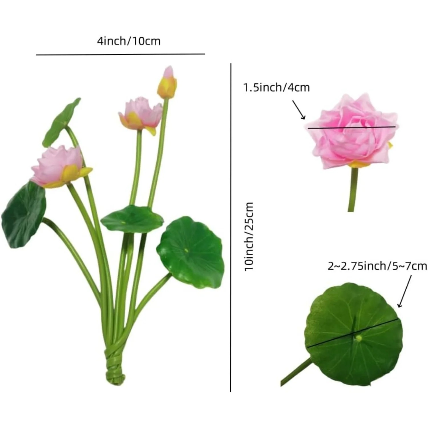 

Artificial Flowers, Faux Flowers, Fake Flowers - Realistic Silk Plants, Floating Plastic Lotus Flowers for Fish Tank Decoration,