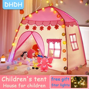 Children&#x27;s Tent Indoor Outdoor Games Garden Tipi Princess Castle Folding Cubby Toy Tent Enfant&#x27;s Room House Teepee Playhouse