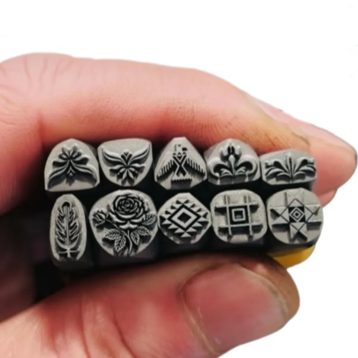 Jewelry Stamps, Floral Patterns, Steel Stamps, Gold and Silver Bracelets, Rings, Chiseling Molds, Gold-Beating Tools