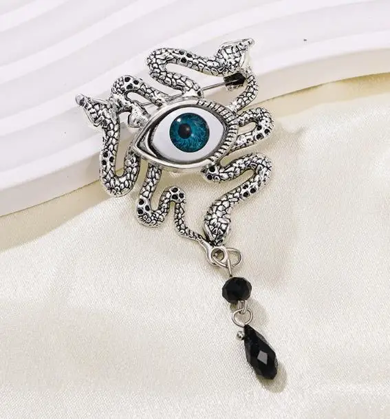 Brooches For Women Rhinestone Enamel 4-color Eyes Office Causal Brooch Pins Gifts Waterdrop Crystal Eyes