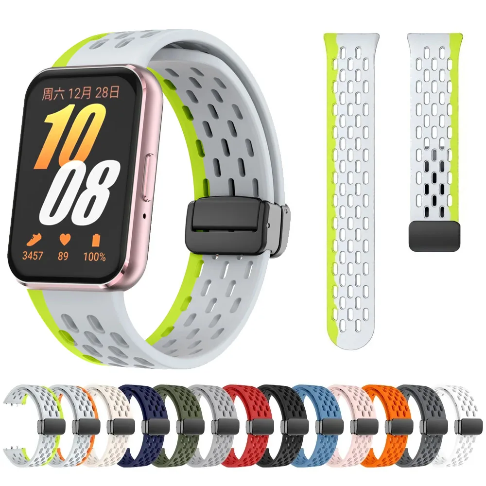 For Samsung Galaxy Fit 3 / Galaxy Fit 3 Watch Replaceable Breathable Magnetic Buckle Sport Silicone Strap Bracelet Accessories