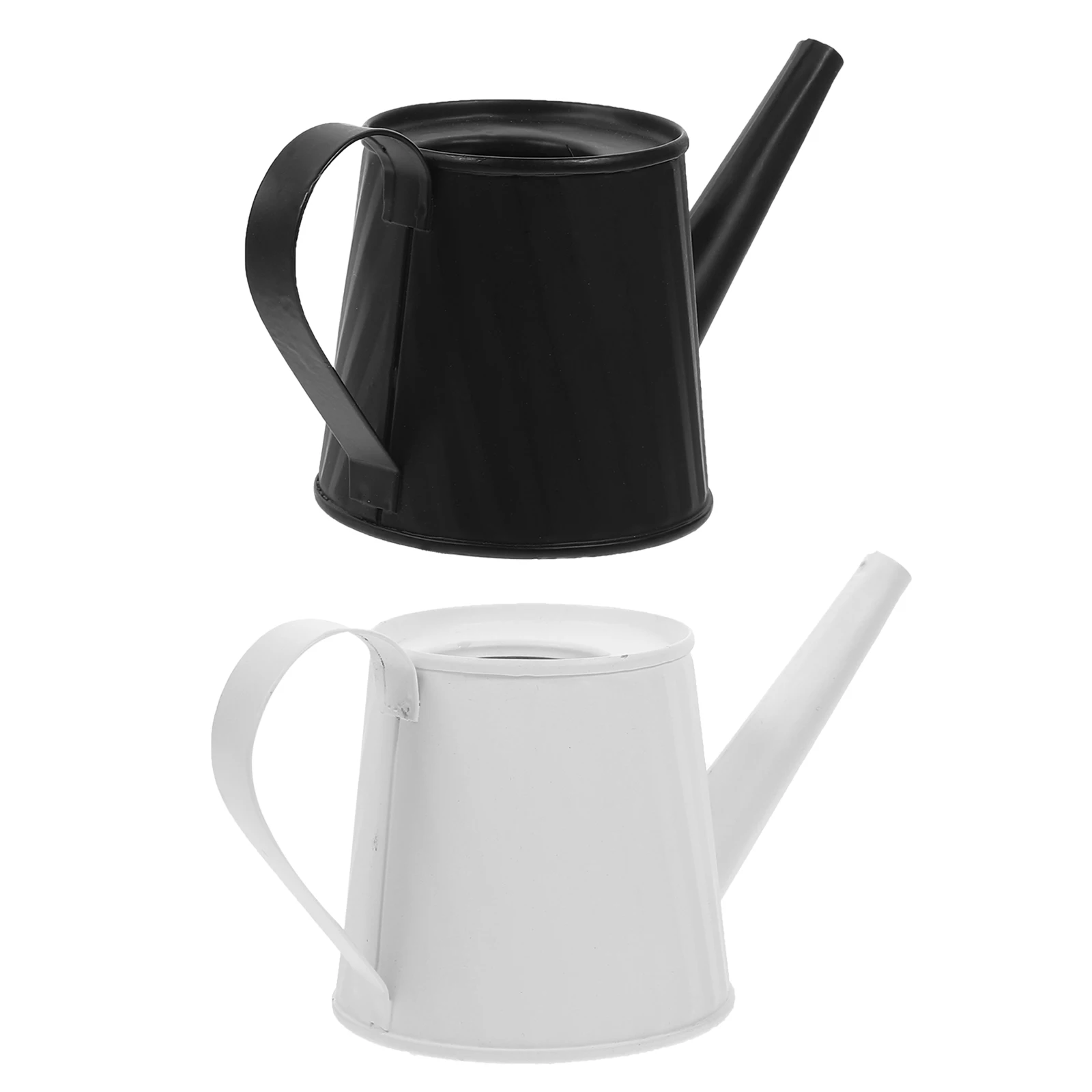 

2Pcs Black White 6x7x7.5cm Galvanized Iron Watering Can Flower Pot Decor Indoor Outdoor Plant Tools Succulent Supply