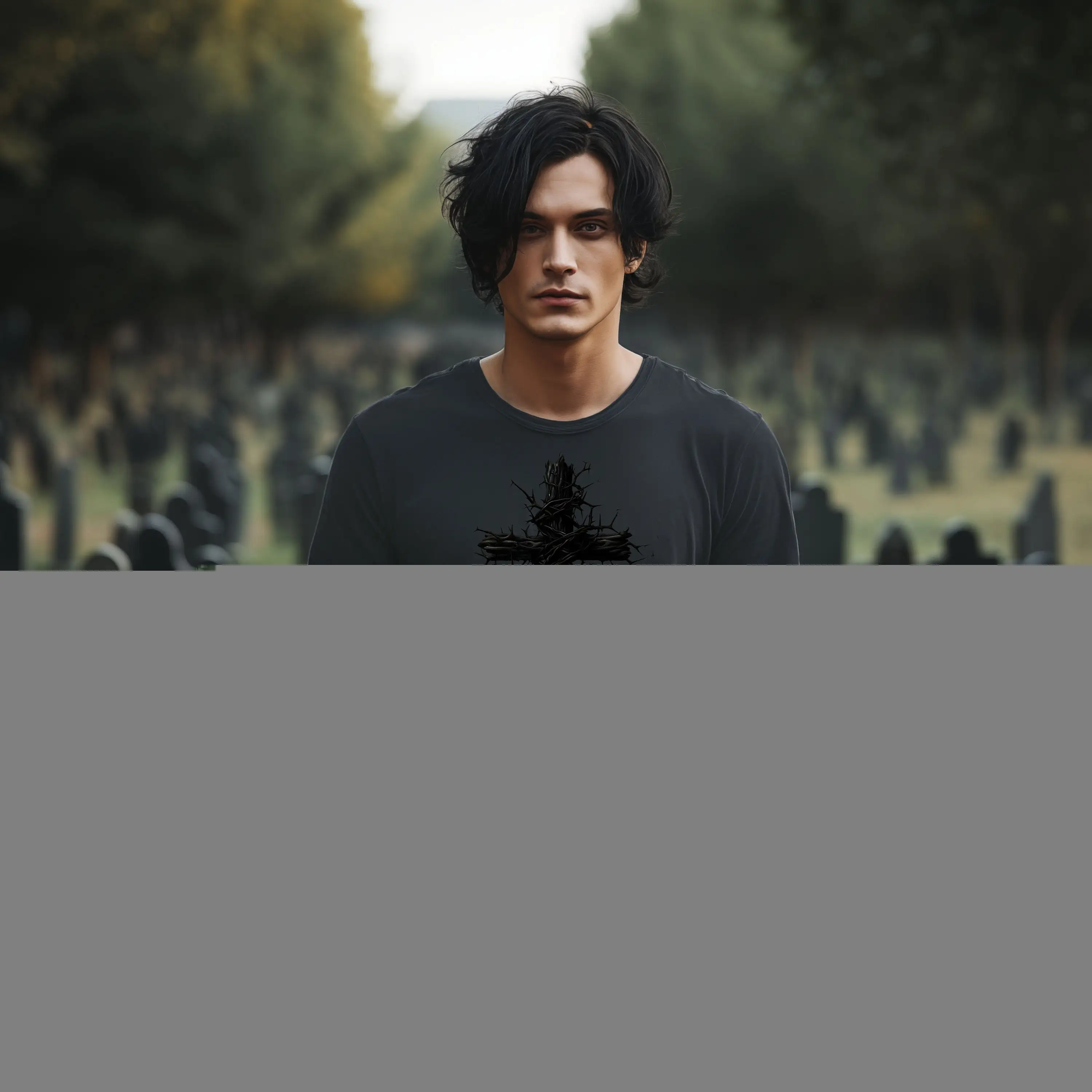 

Goth Cross with Thorns T shirt Bella Canvas 3001 T shirt