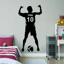 Boys' Bedroom Football Wall Decal Decoration Football Personalized Name and Number Vinyl Wall Decal Art Decoration G-106