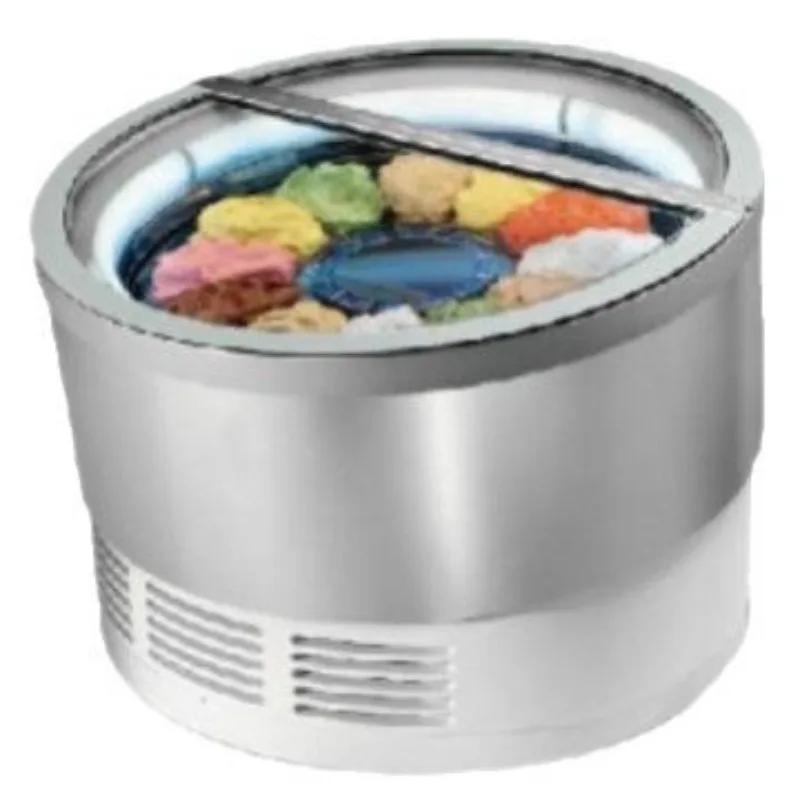 Commercial high-end air-cooled drum ice cream display cabinet refrigerated freezer