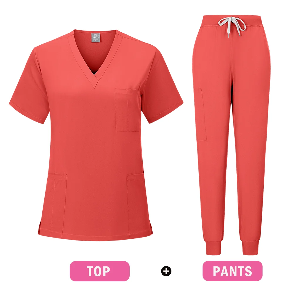 الزي الجراحي المألوف امرأة البوليستر التمريض المقالات دنة المرأة الزي الطبي السراويل مجموعات متعدد الألوان الدعك دعوى