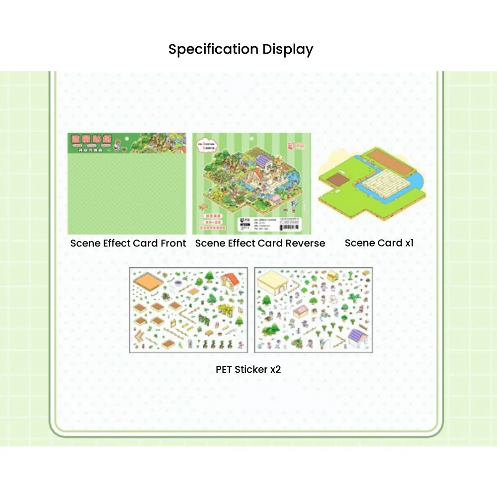 2.5D Landschap DIY Sticker Plus Size Cartoon Ranch Farm Pocket Cabine Scene Stickers Kerstcadeau voor Student Kind groothandel