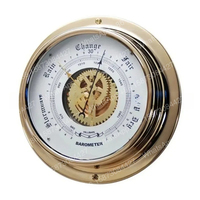 Barometer aneroid marine Dia 180mm, Bell barometer ocean tide clock Atmospheric brass/plastic shell barometer