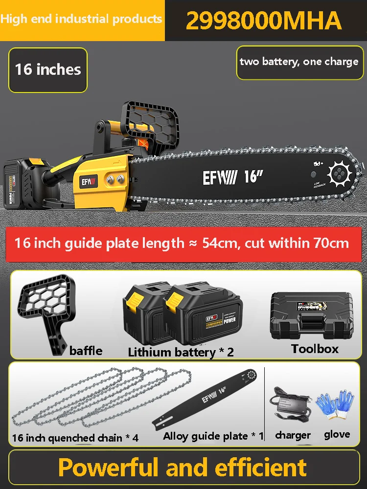 Rechargeable Chainsaw Household Small Handheld Lithium Battery High-Power Logging Tool High-Capacity Chain Saw Tree God Tool