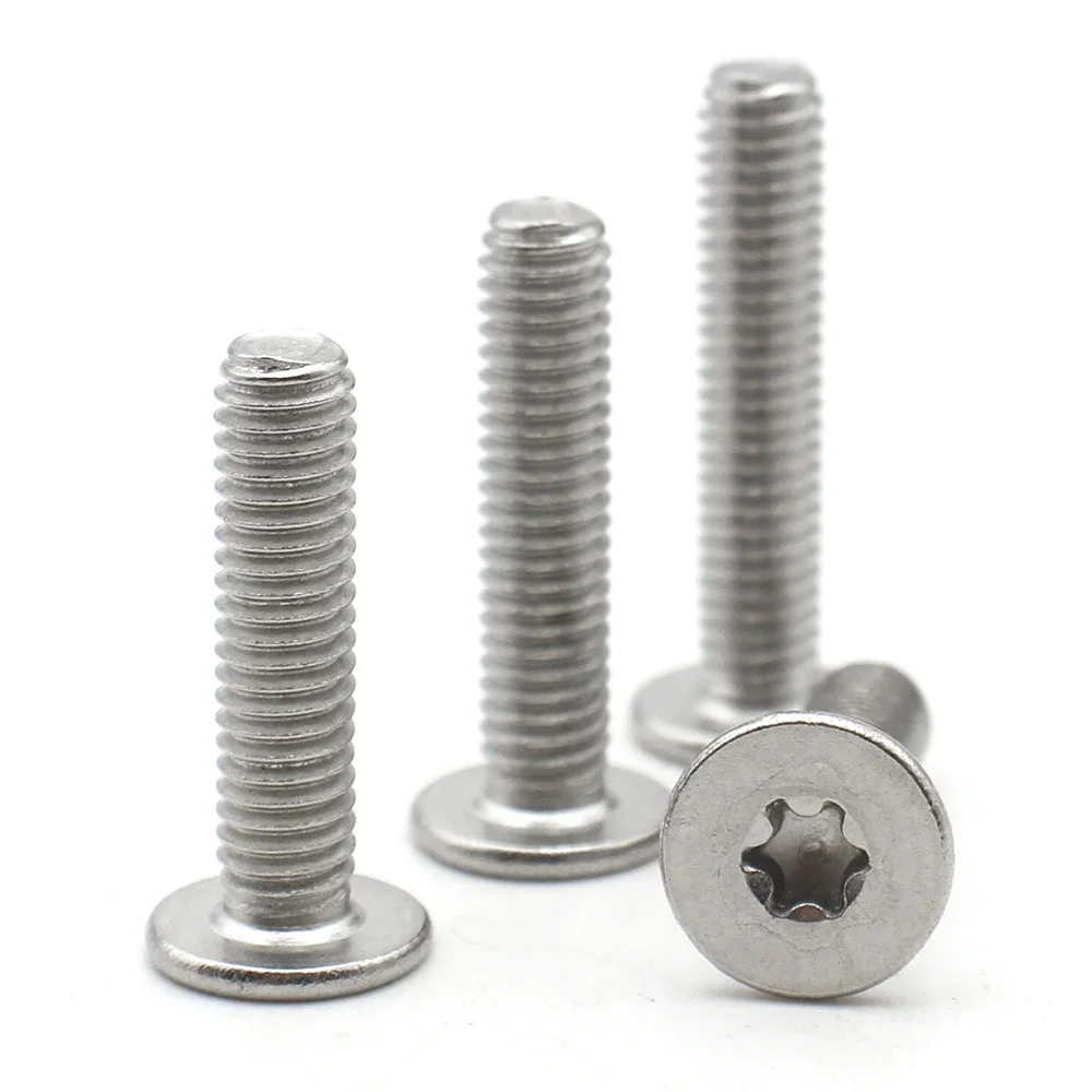 5-50pcs M1.6 M2 M2.5 M3 M4 M5 M6 M8 A2-70 304 Stainless Steel CM Torx Six-Lobe Ultra Thin Super Low Flat Wafer Head Screw Bolt