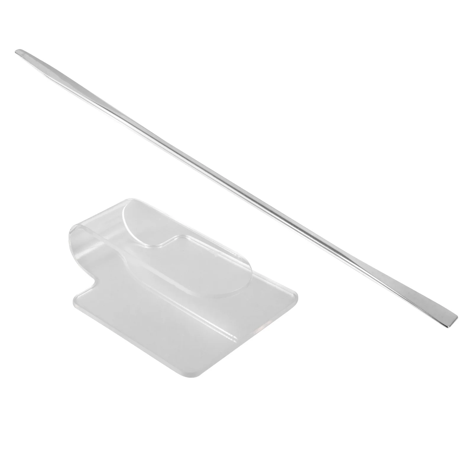 2 個のアクリルメイクアップパレット透明ハンドヘルドパレット人間工学に基づいたミキシングボードカスタムファンデーション口紅サロン用