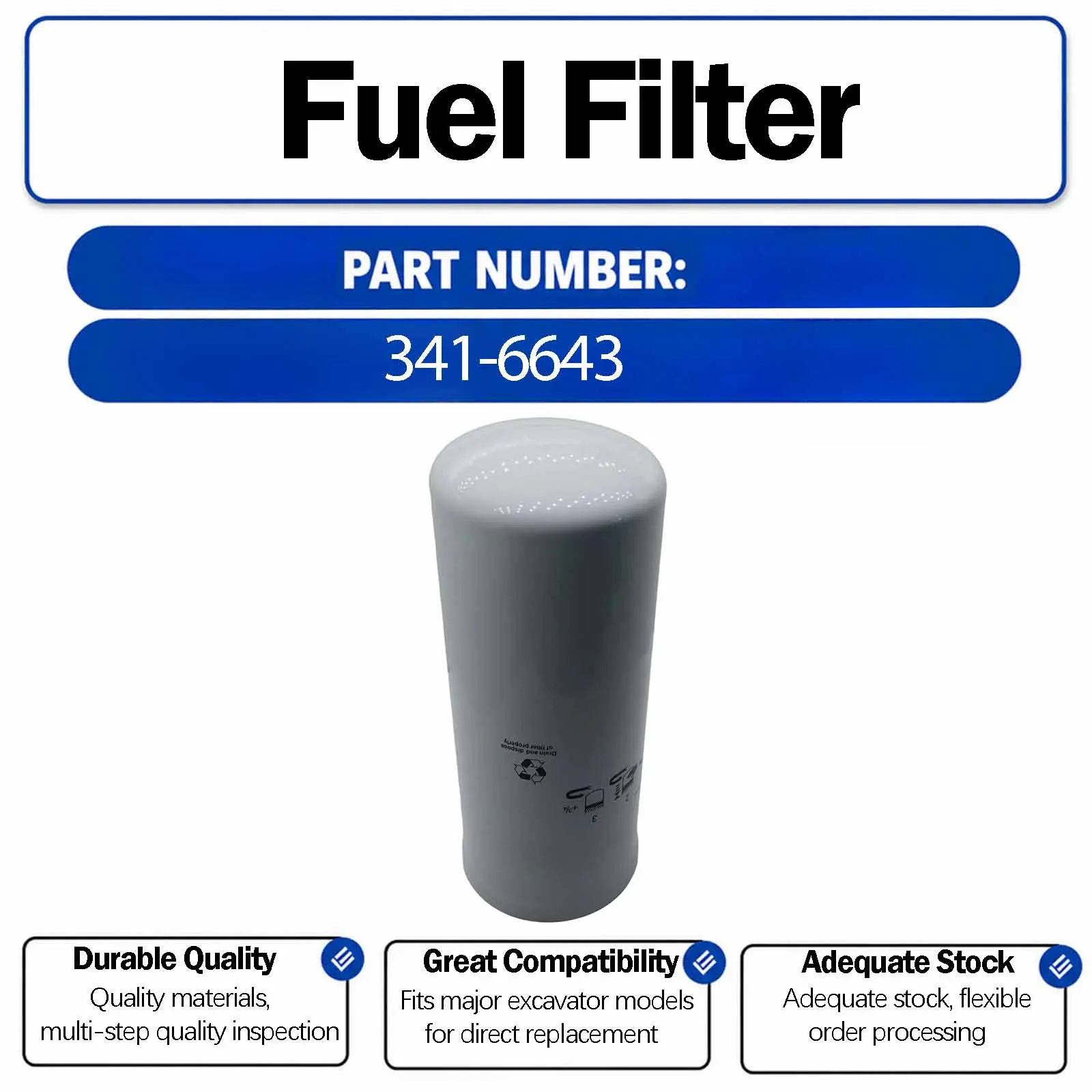 341-6643 3416643 Transmission Filter For Caterpillar CAT 2570C 2670C 553C 2470C 563C 573C Wheeled Logging And Stacking Machine