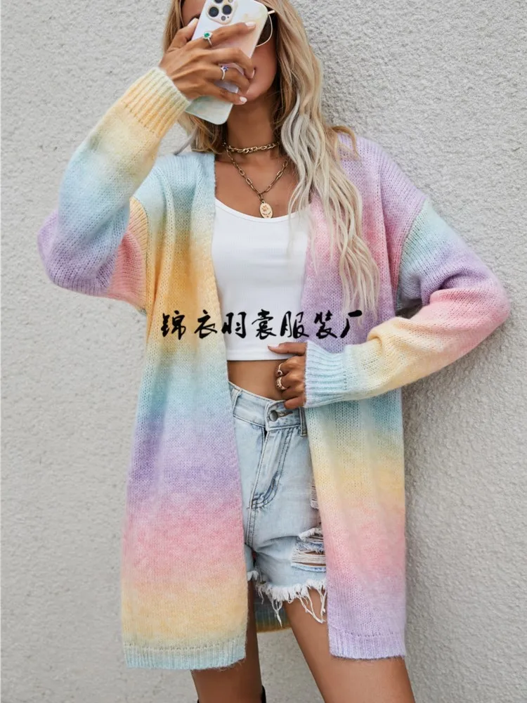 Sexy V Neck Long Sleeve Sweater Outerwear Office Lady Autumn Winter Fashion Elegant Print Knitted Sweater For Women 2023 Coat