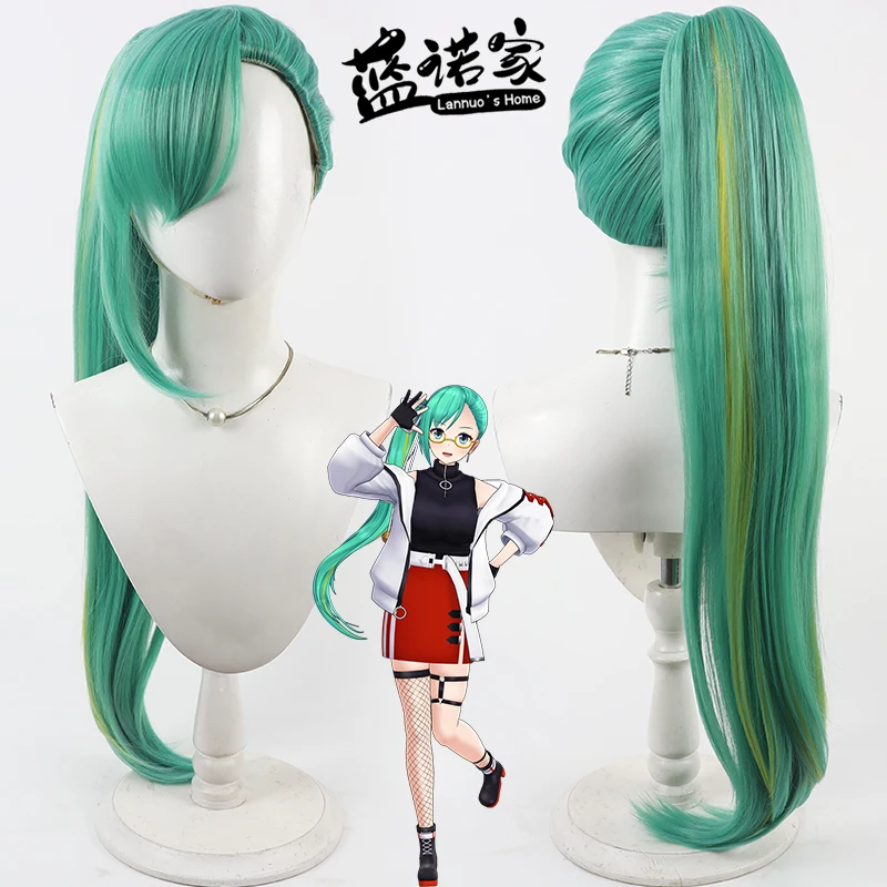 Virtual YouTube Vtuber Kagura Rin Cosplay Wig Halloween Carnival Party Props Synthetic Hair Heat Resistant Fiber + Wig Cap