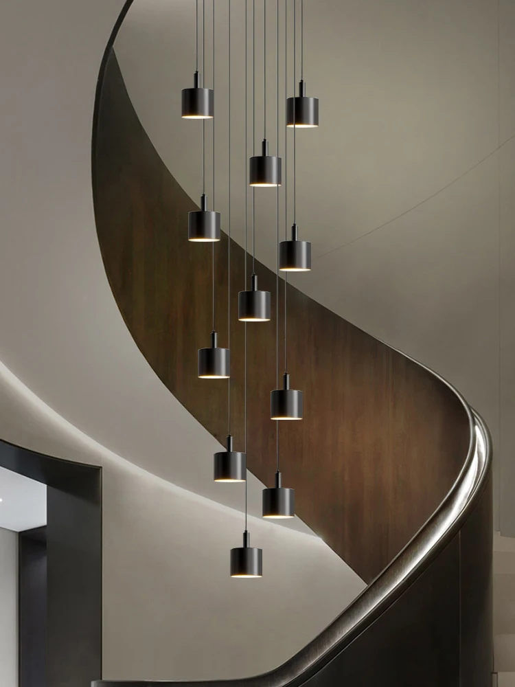 Modern Home Decoration Chandelier Nordic Style Hanging Stairs Pendant Light Living Room Ceiling Light Dining Room Pendent Lamp